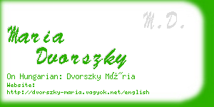 maria dvorszky business card